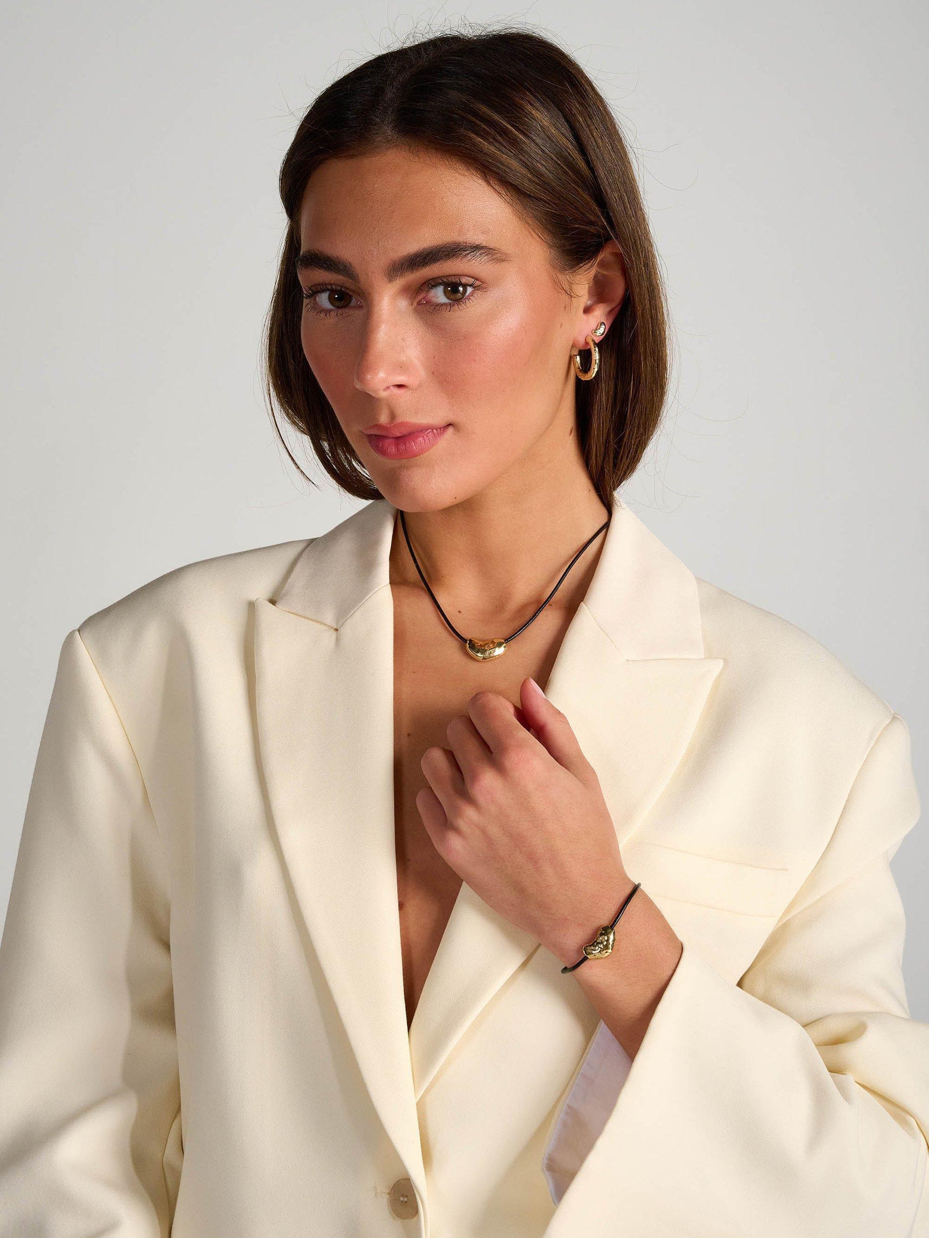 Product image 4 of 5, which shows Tutti & Co Soul Collection Pillow Heart Stud Earrings, Gold