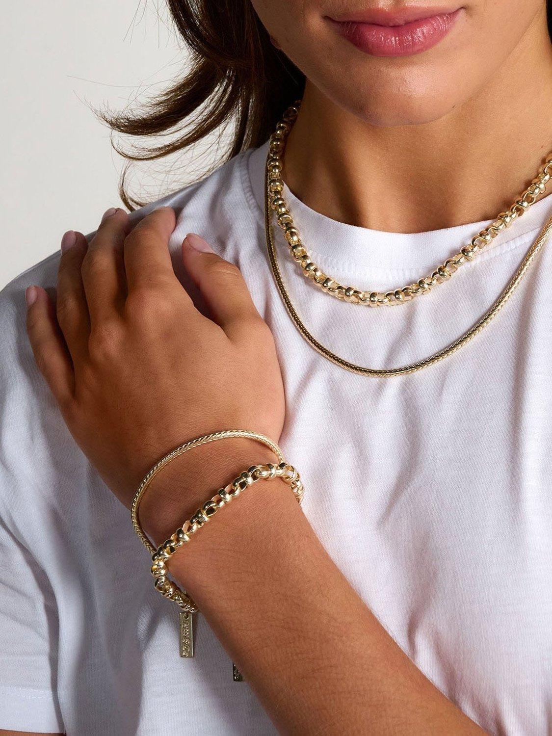 Product image 2 of 3, which shows Tutti & Co Harbour Belcher Chain Necklace, Gold