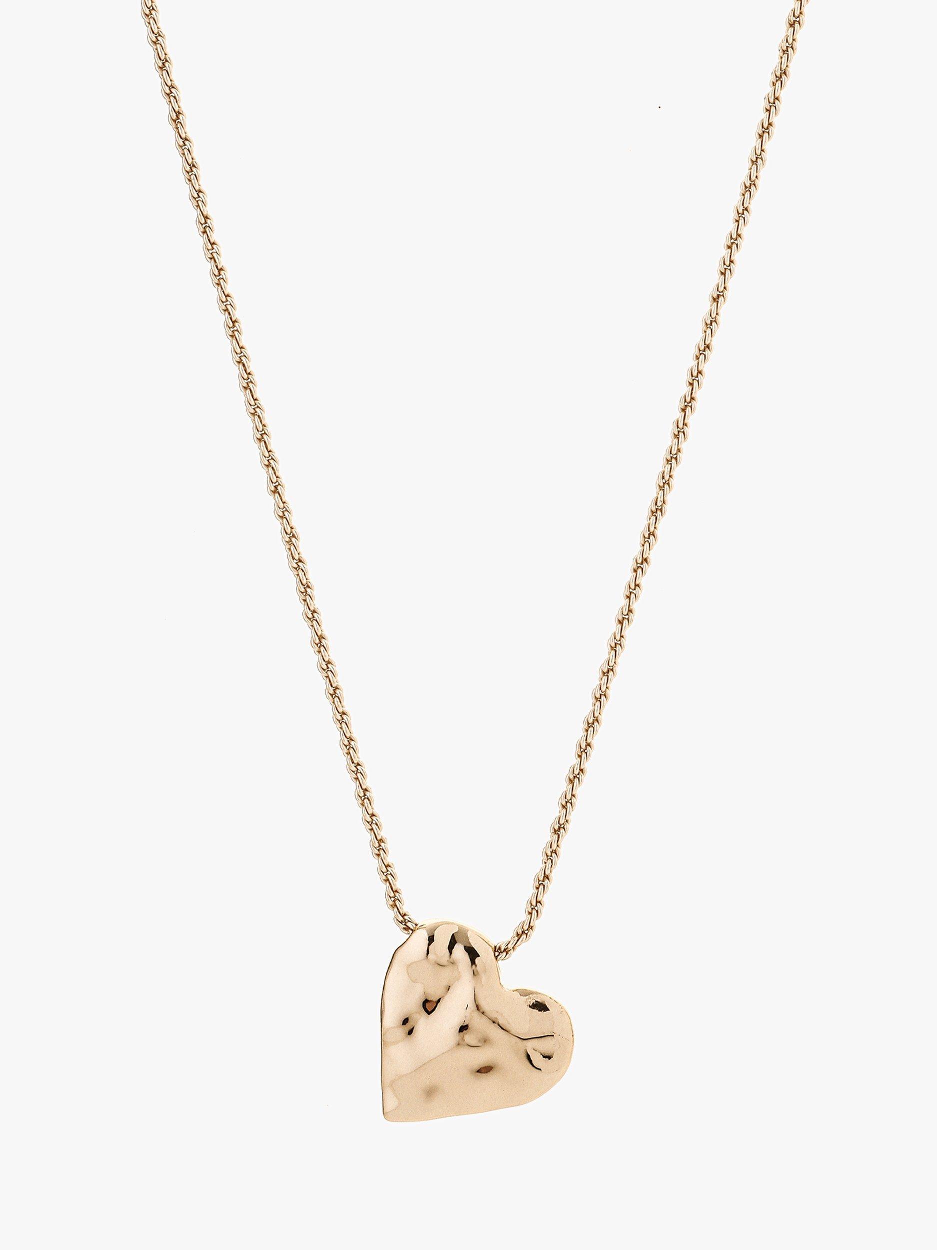 Product image 1 of 5, which shows Tutti & Co Scrunched Heart Pendant Necklace, Gold