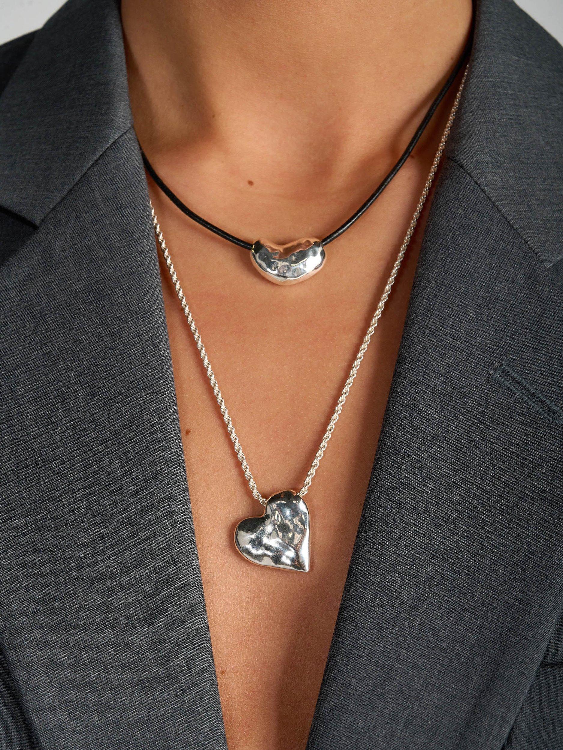 Product image 2 of 5, which shows Tutti & Co Soul Collection Pillow Heart Pendant Necklace, Silver