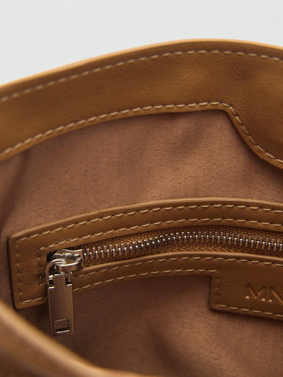 Product image 4 of 4, which shows Mango Anya Clasp Pouch Shoulder Bag, Tan