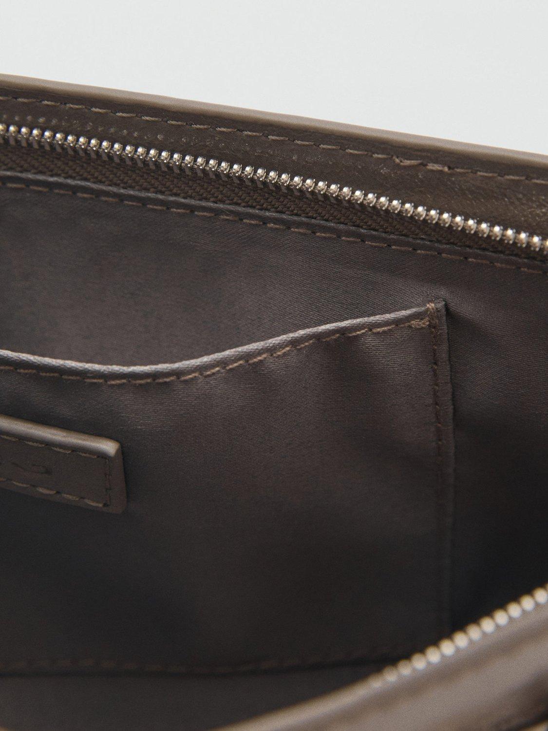 Product image 4 of 4, which shows Mango Anya Clasp Pouch Rectangular Shoulder Bag, Grey