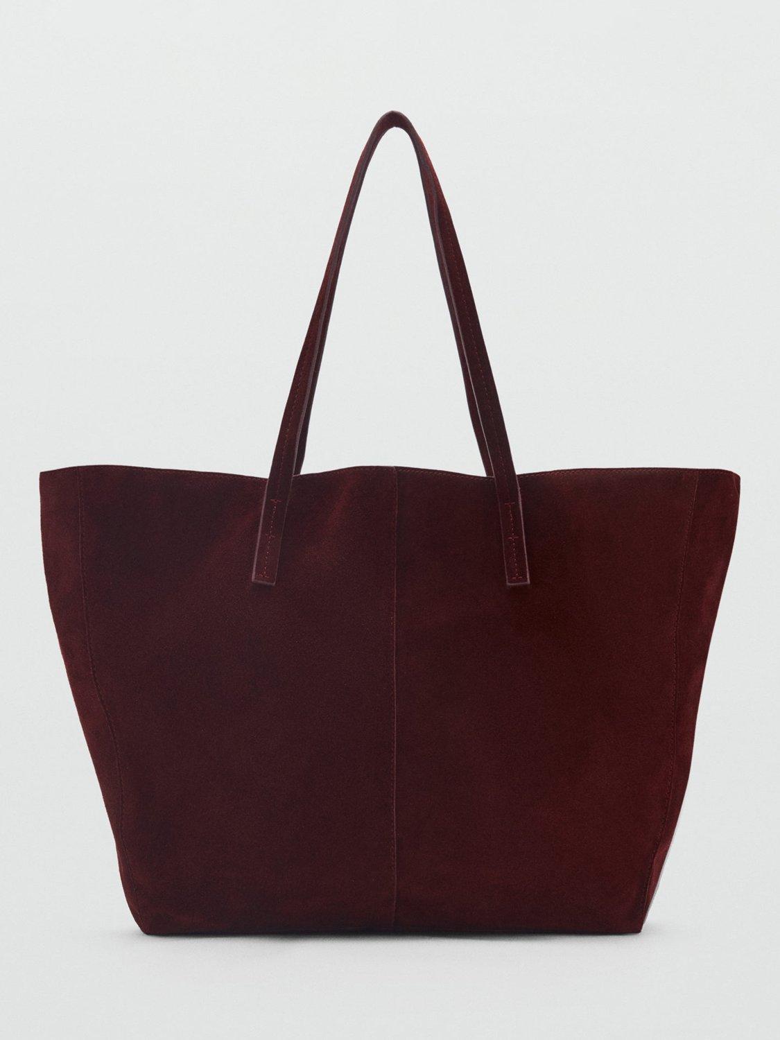 Product image 1 of 7, which shows Mango Bassi Suede Bag, Red
