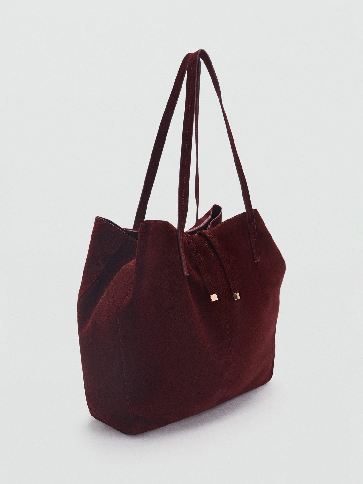 Product image 2 of 7, which shows Mango Bassi Suede Bag, Red