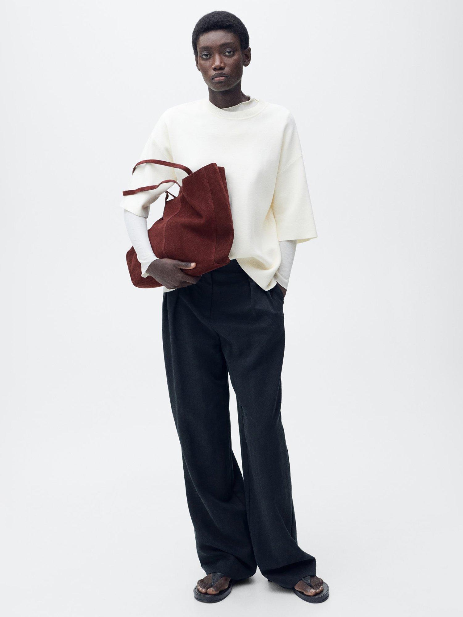 Product image 4 of 7, which shows Mango Bassi Suede Bag, Red