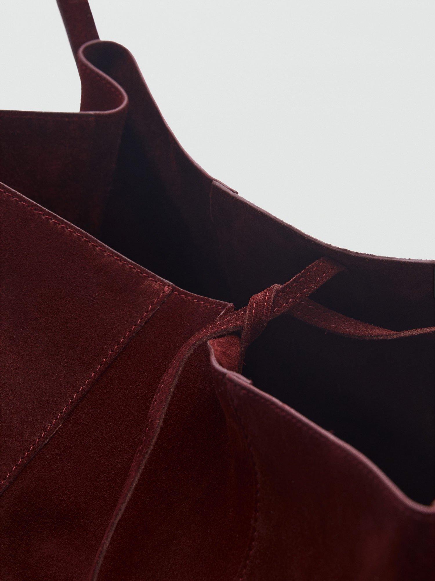Product image 5 of 7, which shows Mango Bassi Suede Bag, Red