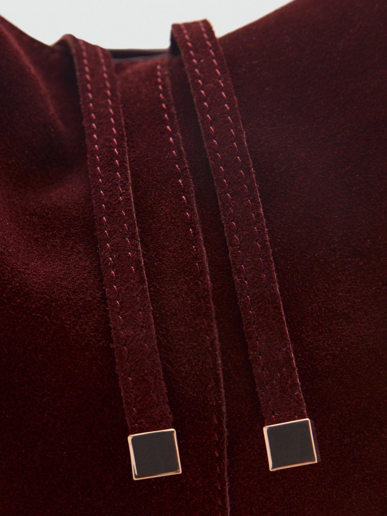 Product image 6 of 7, which shows Mango Bassi Suede Bag, Red