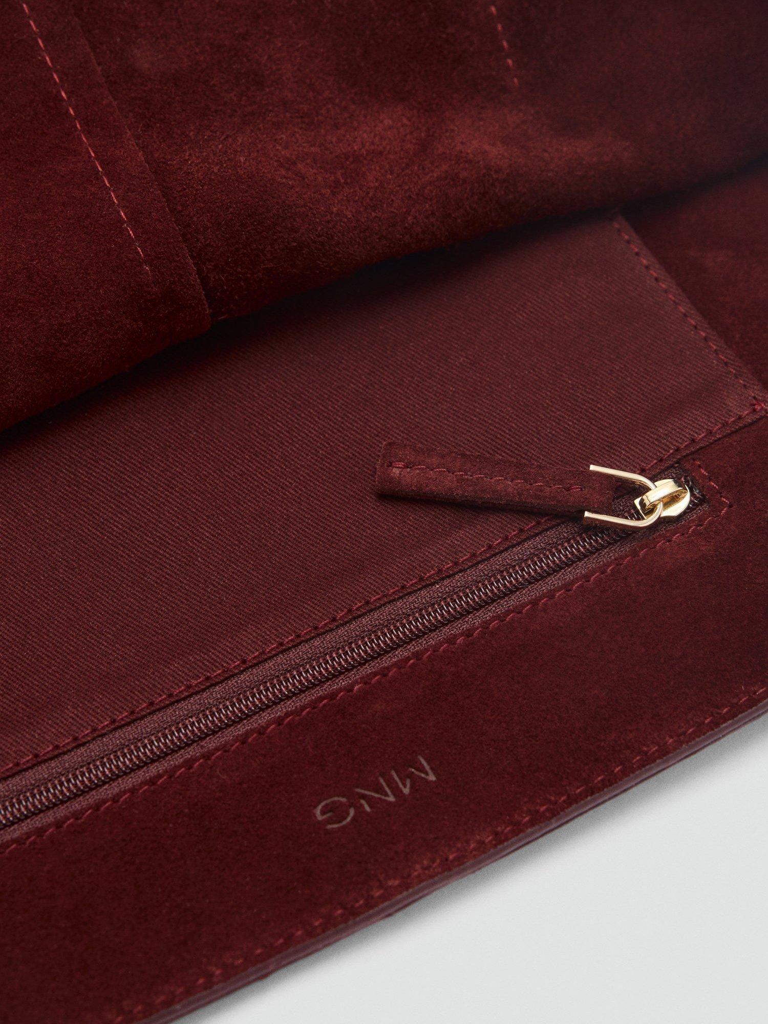 Product image 7 of 7, which shows Mango Bassi Suede Bag, Red