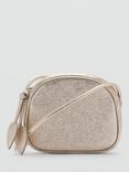 Mango Noemi Metallic Round Shoulder Bag, Gold