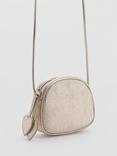 Mango Noemi Metallic Round Shoulder Bag, Gold