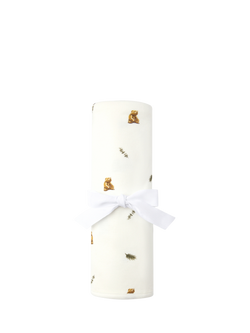 Rosa & Blue Baby Bamboo Cotton Blend Bear Print Blanket, Ivory, Ivory