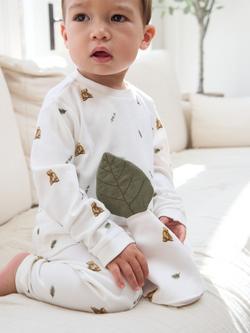 Rosa & Blue Baby Bamboo Cotton Blend Bear Print Comforter, Ivory - view 2, Ivory