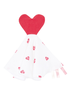 Rosa & Blue Baby Bamboo Cotton Blend Heart Print Comforter, White, White