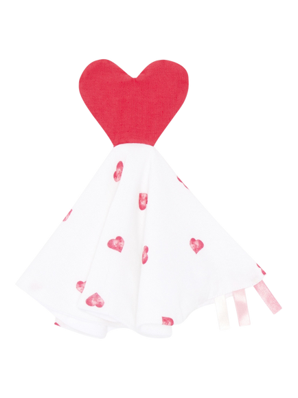 Rosa & Blue Baby Bamboo Cotton Blend Heart Print Comforter, White, White