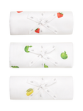 Rosa & Blue Baby Bamboo and Cotton Muslin, Pack of 3, White