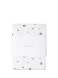 Rosa & Blue Baby Bamboo and Cotton Moon Print Cotbed Fitted Sheet, White