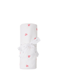 Rosa & Blue Baby Bamboo and Cotton Heart Print Blanket, White