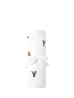 Rosa & Blue Baby Bamboo and Cotton Safari Print Blanket, White, White