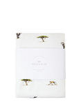 Rosa & Blue Baby Bamboo and Cotton Safari Print Cotbed Fitted Sheet, White