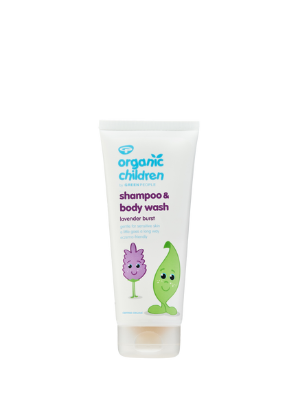 Green People Organic Children Shampoo and Body Wash, Lavender Burst, 200ml, 