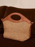 Mint Velvet Sarah Woven Paper Cross Body Bag, Natural/Tan