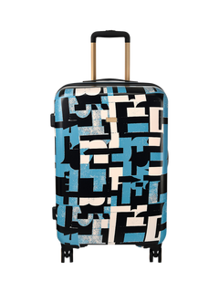 Radley Abstract Geo 4 Wheel Medium Suitcase, Azure