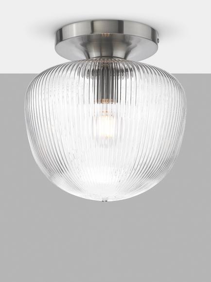 Där Abrielle Flush Mount Ceiling Light, Amber, Clear