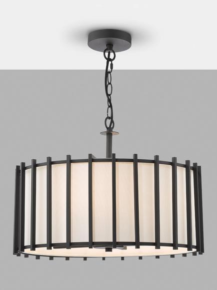 Där Cagliari 4 Bulb Pendant Ceiling Light, Black, Black Black