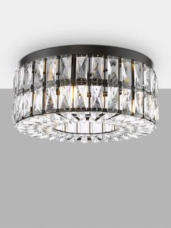 Där Relena Crystal Flush Ceiling Light, Black, Black