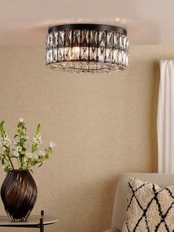 Där Relena Crystal Flush Ceiling Light, Black - view 2, Black