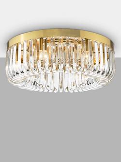 Där Sigourney Crystal Flush Ceiling Light, Gold