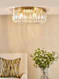 Där Sigourney Crystal Flush Ceiling Light, Gold