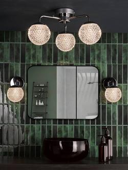 Där Teva 3 Arm Semi Flush Bathroom Ceiling Light, Polished Chrome - view 2, Chrome