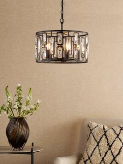 Där Zoelle 5 Bulb Crystal Pendant Ceiling Light, Black - view 2, Black Black