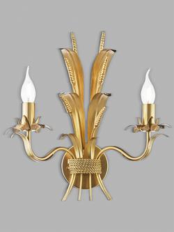 Där Phaedra Leaf 2 Lamp Wall Light, Gold, Gold Gold