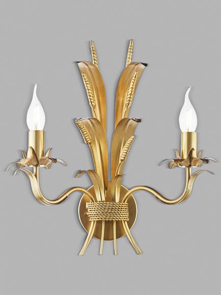 Där Phaedra Leaf 2 Lamp Wall Light, Gold, Gold