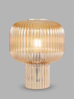 Där Demarius Ribbed Glass Table Lamp, Amber, Amber