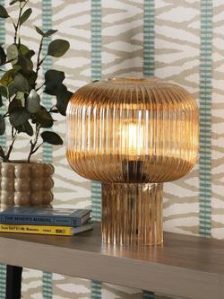 Där Demarius Ribbed Glass Table Lamp, Amber - view 2, Amber