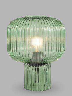 Där Demarius Ribbed Glass Table Lamp, Amber, Green