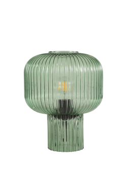 Där Demarius Ribbed Glass Table Lamp, Amber - view 2, Green