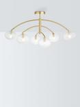 John Lewis Bowe 6 Arm Semi Flush Ceiling Light, Brushed Brass