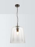 John Lewis Chime Large Dual Glass Pendant Ceiling Light, Clear