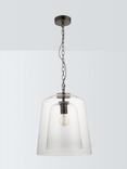 John Lewis Chime Large Dual Glass Pendant Ceiling Light, Clear