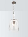 John Lewis Chime Dual Glass Pendant Ceiling Light, Clear