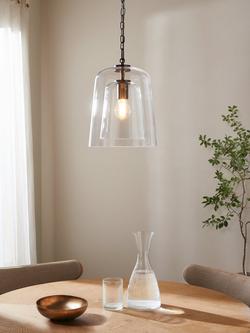 John Lewis Chime Dual Glass Pendant Ceiling Light, Clear - view 2, Clear Glass