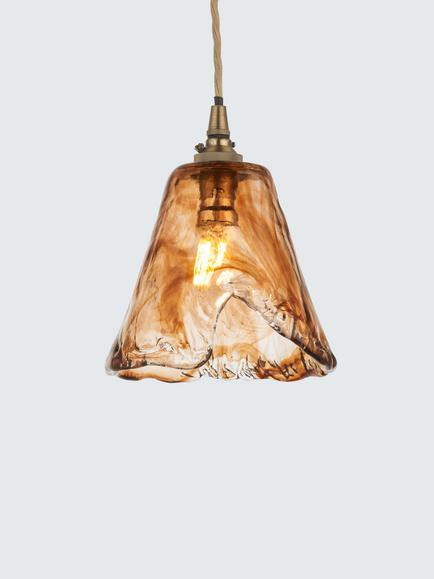 John Lewis Cromer Easy-to-Fit Glass Ceiling Shade, Brown, Brown