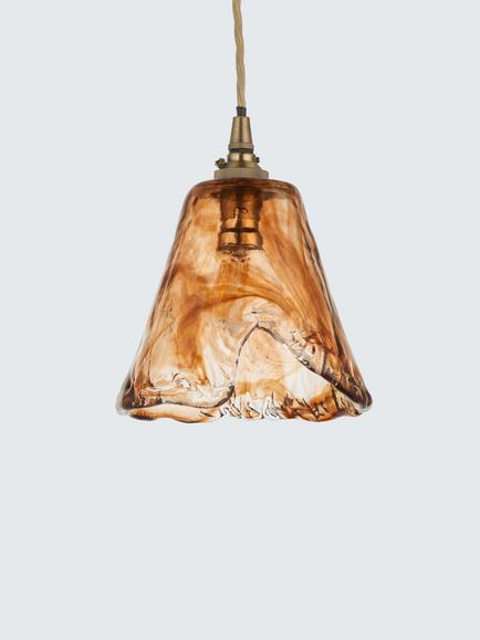 John Lewis Cromer Easy-to-Fit Glass Ceiling Shade, Brown - view 2, Brown