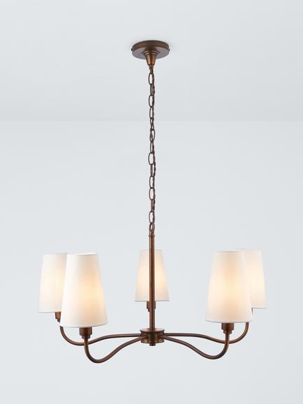 John Lewis Fairford 5 Arm Pendant Ceiling Light, Oil Rubbed Bronze, Oil Rubbed Bronze
