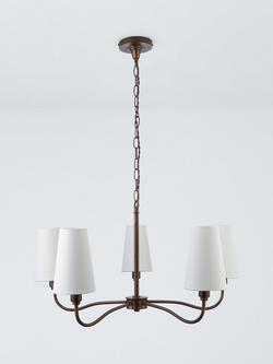 John Lewis Fairford 5 Arm Pendant Ceiling Light, Oil Rubbed Bronze - view 2, Oil Rubbed Bronze