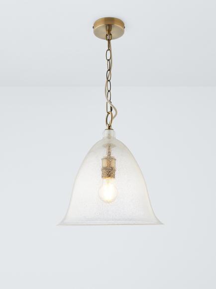 John Lewis Farmhouse Bubble Glass Pendant Ceiling Light, Clear